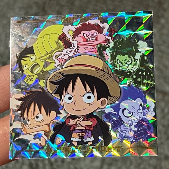 One Piece Monkey D. Luffy Holographic Wafer Sticker Seal Lot of 4 Official Anime - Picture 9 of 10